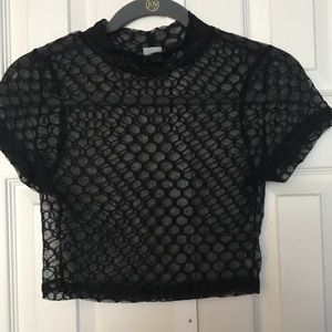 Dolls Kill Sheer Rave Crop Top